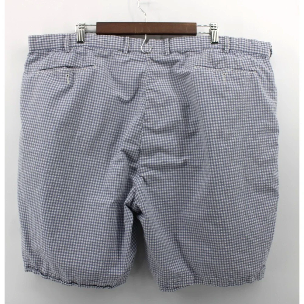 Polo Ralph Lauren Seersucker Gingham Shorts Men's size 48 B Blue White 9in Golf